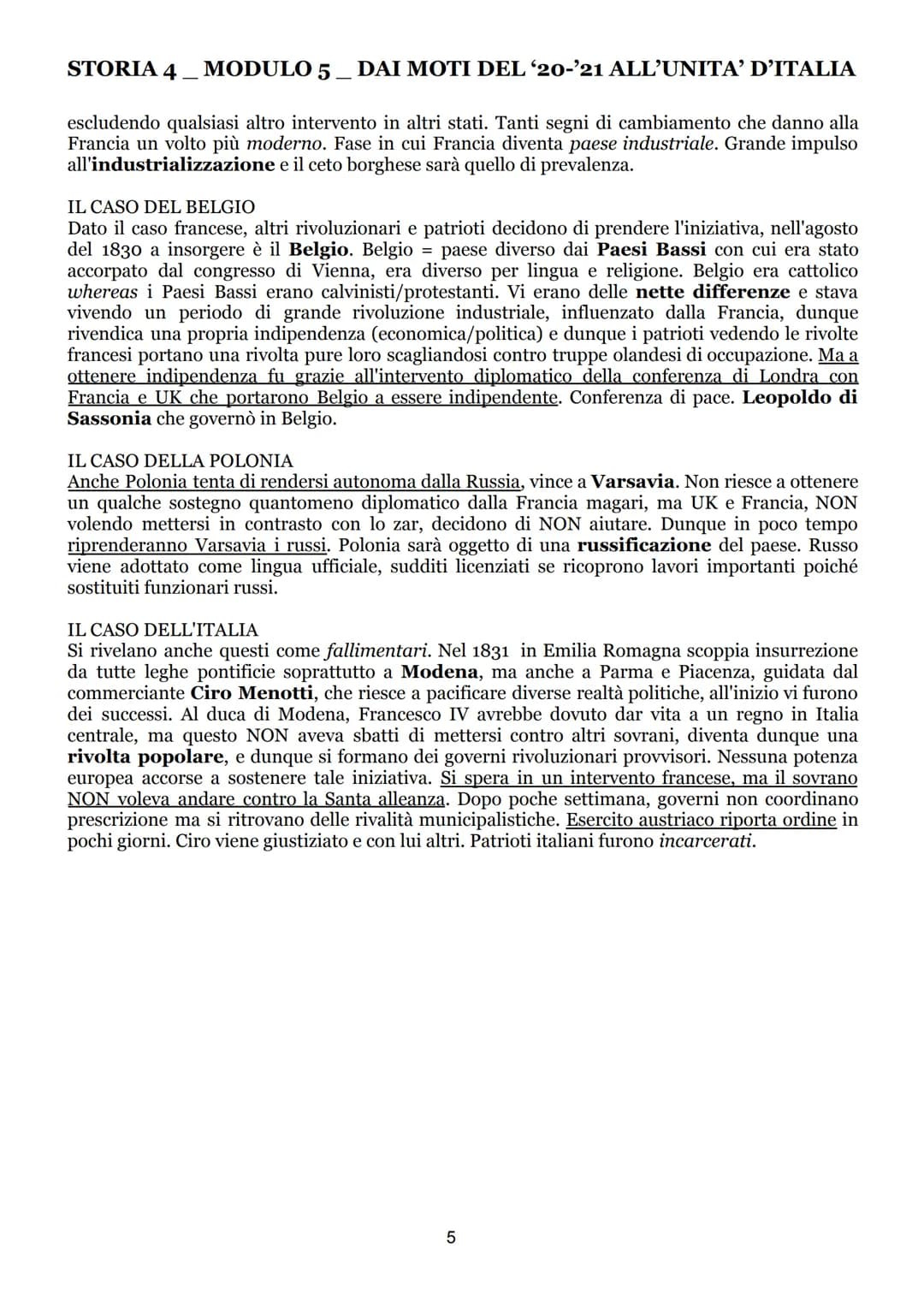 STORIA 4
MODULO 5 DAI MOTI DEL '20-'21 ALL’UNITA' D'ITALIA
I MOTI DEL 1820-1821
SITUAZIONE IN EUROPA INIZIALE
Moti iniziano in Spagna, nella