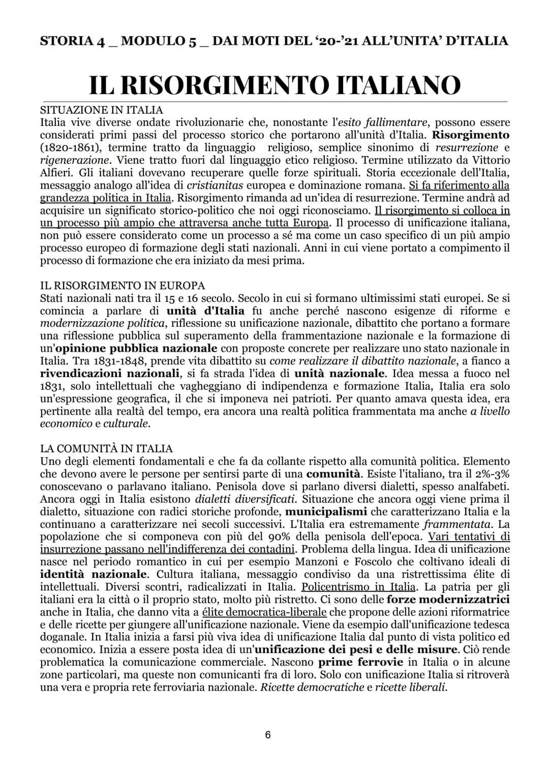 STORIA 4
MODULO 5 DAI MOTI DEL '20-'21 ALL’UNITA' D'ITALIA
I MOTI DEL 1820-1821
SITUAZIONE IN EUROPA INIZIALE
Moti iniziano in Spagna, nella