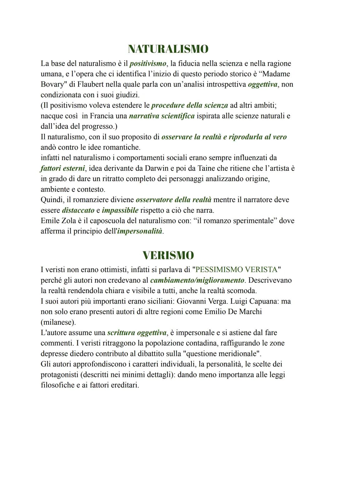 NATURALISMO
La base del naturalismo è il positivismo, la fiducia nella scienza e nella ragione
umana, e l'opera che ci identifica l'inizio d