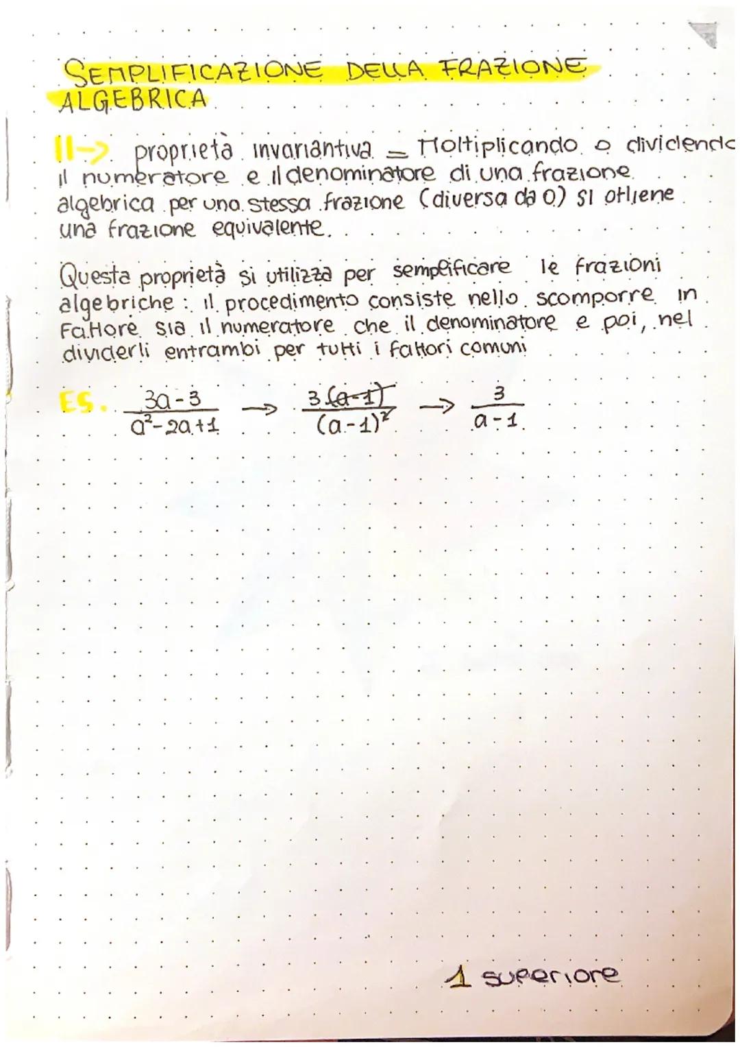 ee frazione
algebriche
A
Si dice FRAZIONE ALGEBRICA ogni espressione. B
in cui a e b sono monom o polinomi.
Se in una frazione si attribuisc