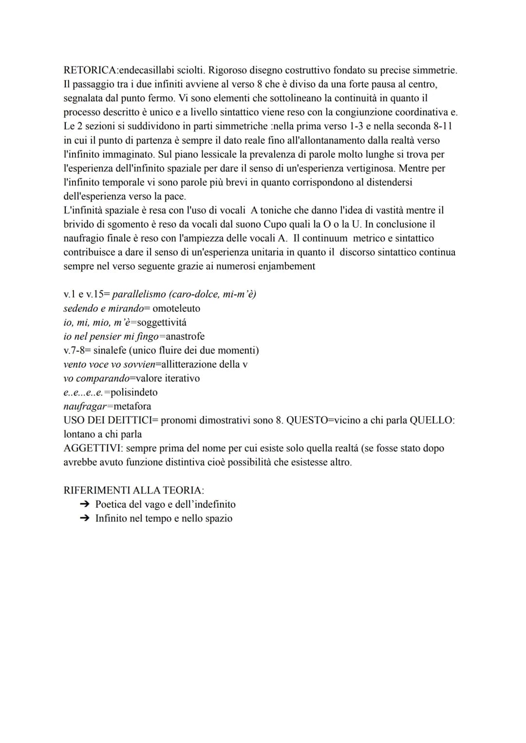 L'Infinito di Leopardi dai Canti
PRESENTAZIONE: L'Infinito fu composto a Recanati nel 1918, precedendo la teoria del
piacere (1920). Nello Z