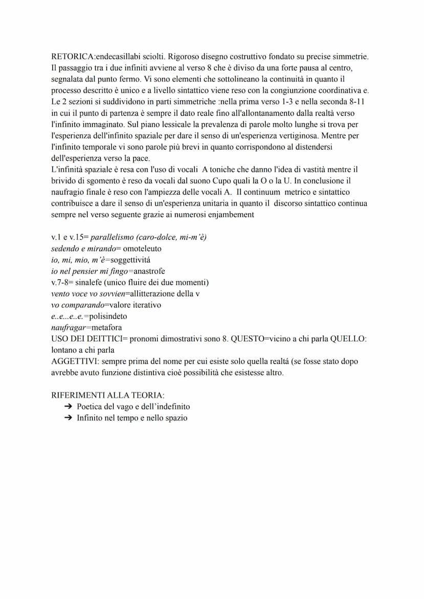 L'Infinito di Leopardi dai Canti
PRESENTAZIONE: L'Infinito fu composto a Recanati nel 1918, precedendo la teoria del
piacere (1920). Nello Z