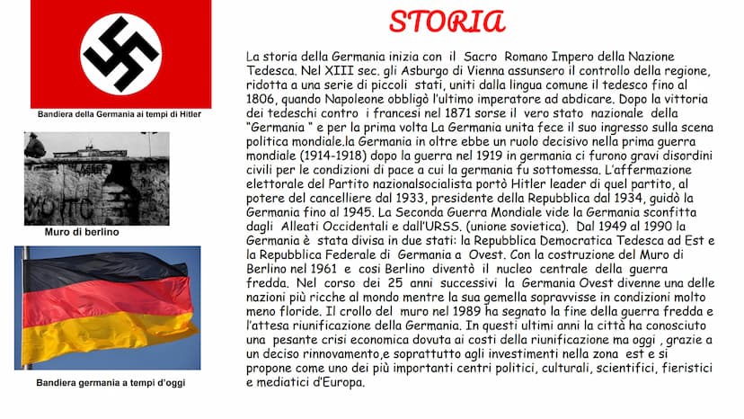 GERMANIA TERRITORIO
CONFINI:
La Germania confina a nord con la Danimarca. A ovest con i
Paesi Bassi, con il Belgio, Lussemburgo e Francia. A