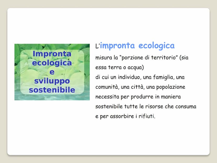   Cos'e' ?
Sviluppo sostenibile
"Sviluppo che soddisfa i
bisogni dell'attuale
generazione senza
compromettere la
capacità per le
generazioni