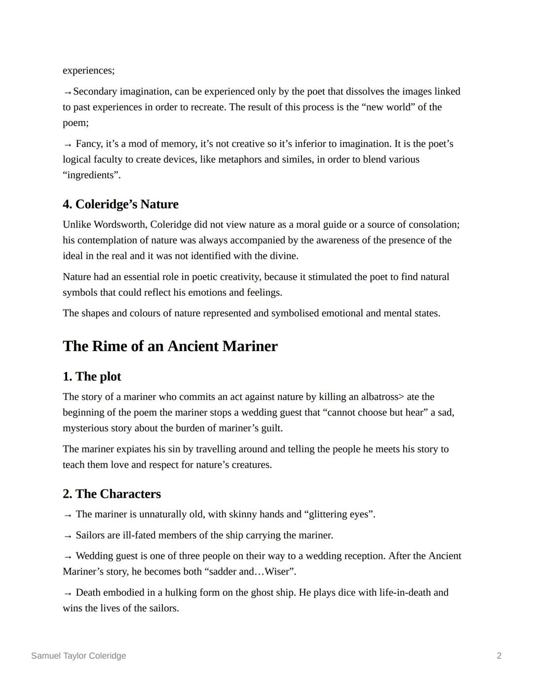 Samuel Taylor Coleridge
1. Life and works
Samuel Taylor Coleridge was born in Devonshire in 1772.
He studied at Christ's Hospital School in 