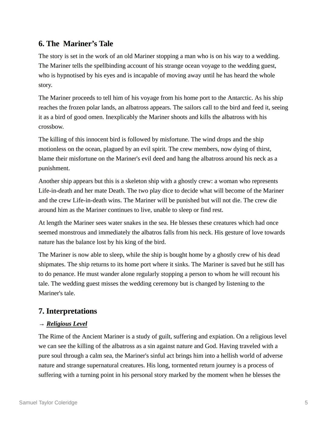 Samuel Taylor Coleridge
1. Life and works
Samuel Taylor Coleridge was born in Devonshire in 1772.
He studied at Christ's Hospital School in 