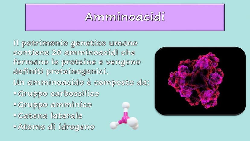 Le Proteine Cosa sono?
Proteine = polimeri
Amminoacidi = monomeri
Sono importanti?
Le proteine sono importanti.
Sono le molecole biologiche 