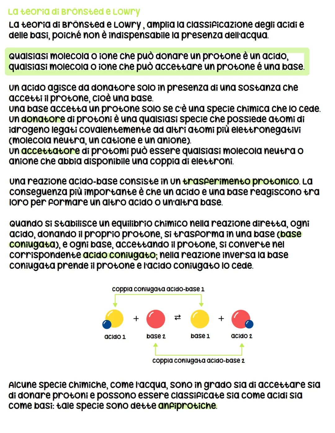 La teoria di Arrhenius
Anche se incompleta, la teoria a permette di
classificare come acide o basiche le principali
sostanze di uso comune.
