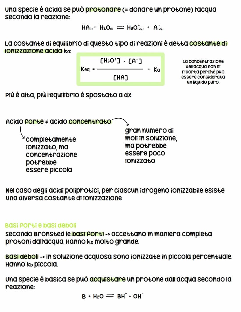 La teoria di Arrhenius
Anche se incompleta, la teoria a permette di
classificare come acide o basiche le principali
sostanze di uso comune.

