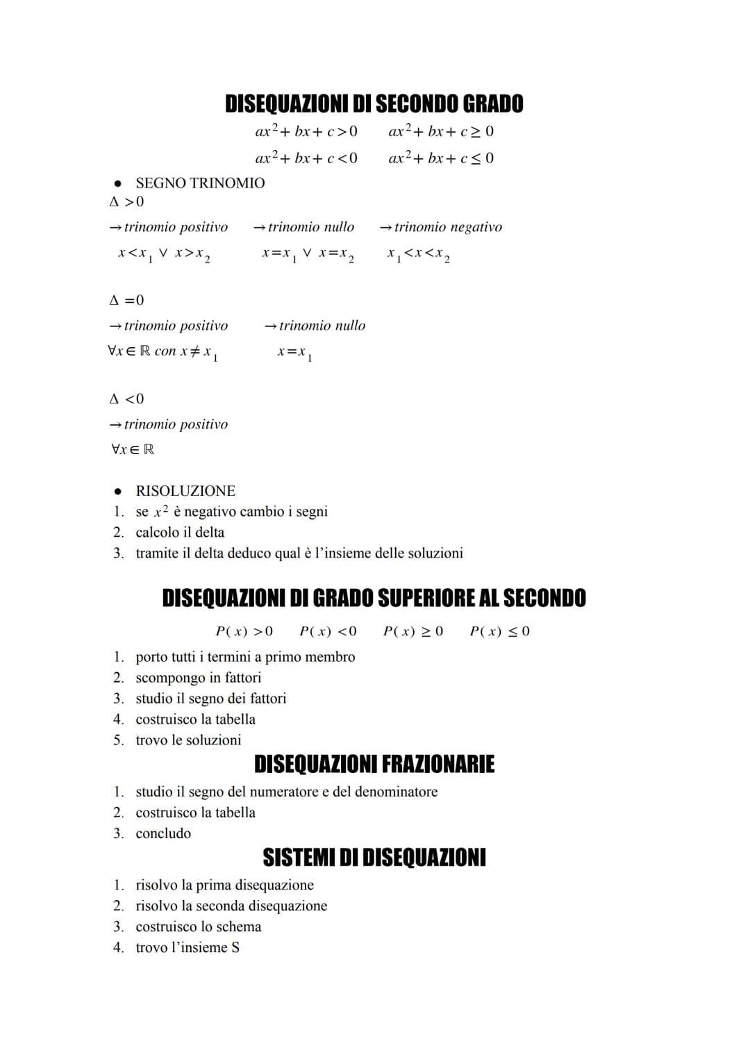 A >0
A <0
A =0
● FORMULA RISOLUTIVA
- b ±
b²-4ac
X =
● RELAZIONI
se Δ ΣΟ
→x₁ + x₂ =
→X₁Xx₂===
2a
DELTA
→ l'equazione ha 2 soluzioni reali di