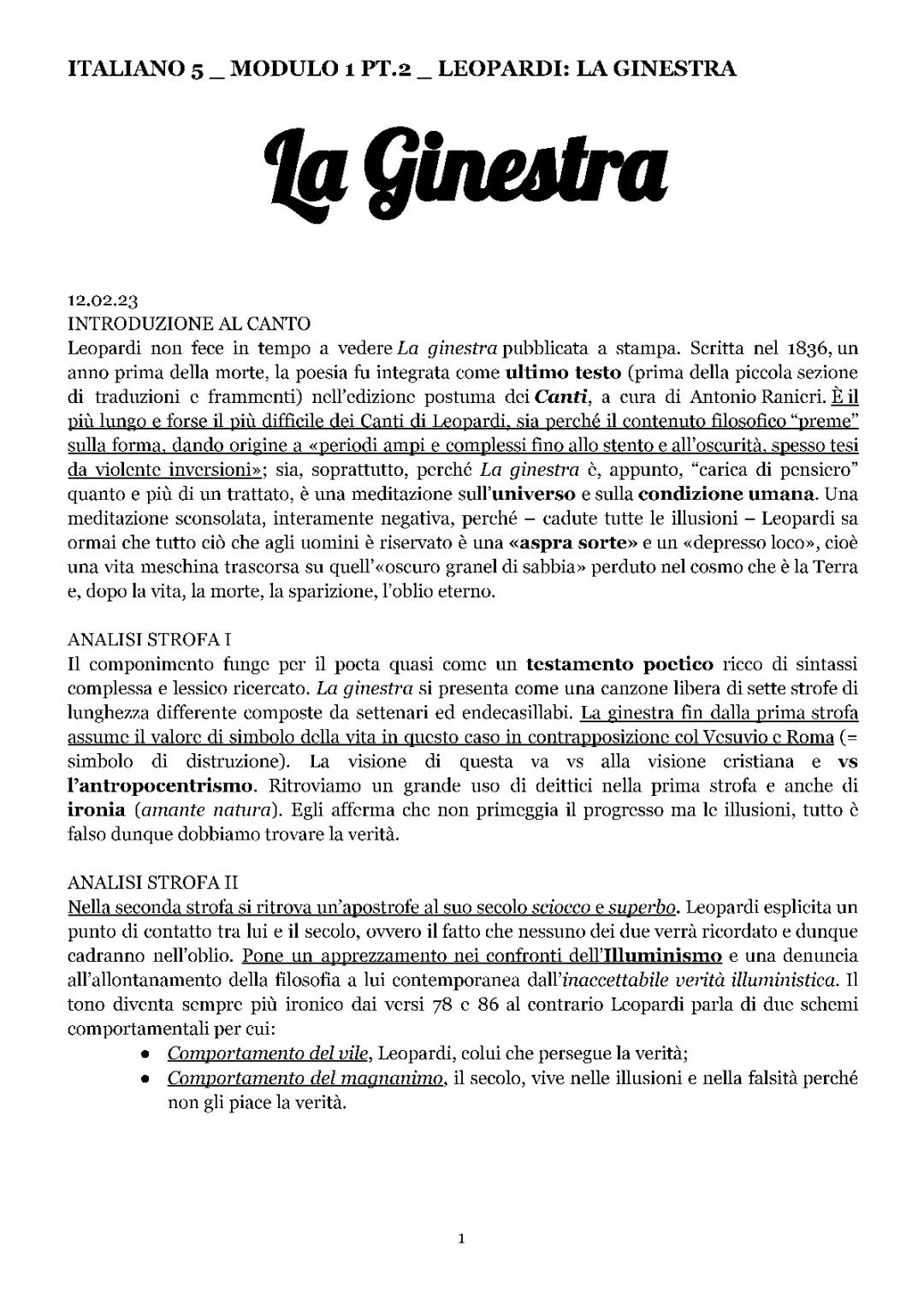 LA GINESTRA