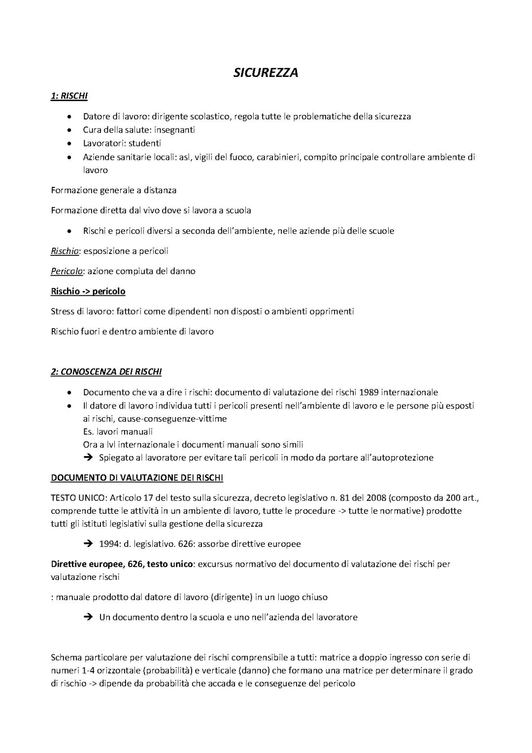 Sicurezza sul lavoro