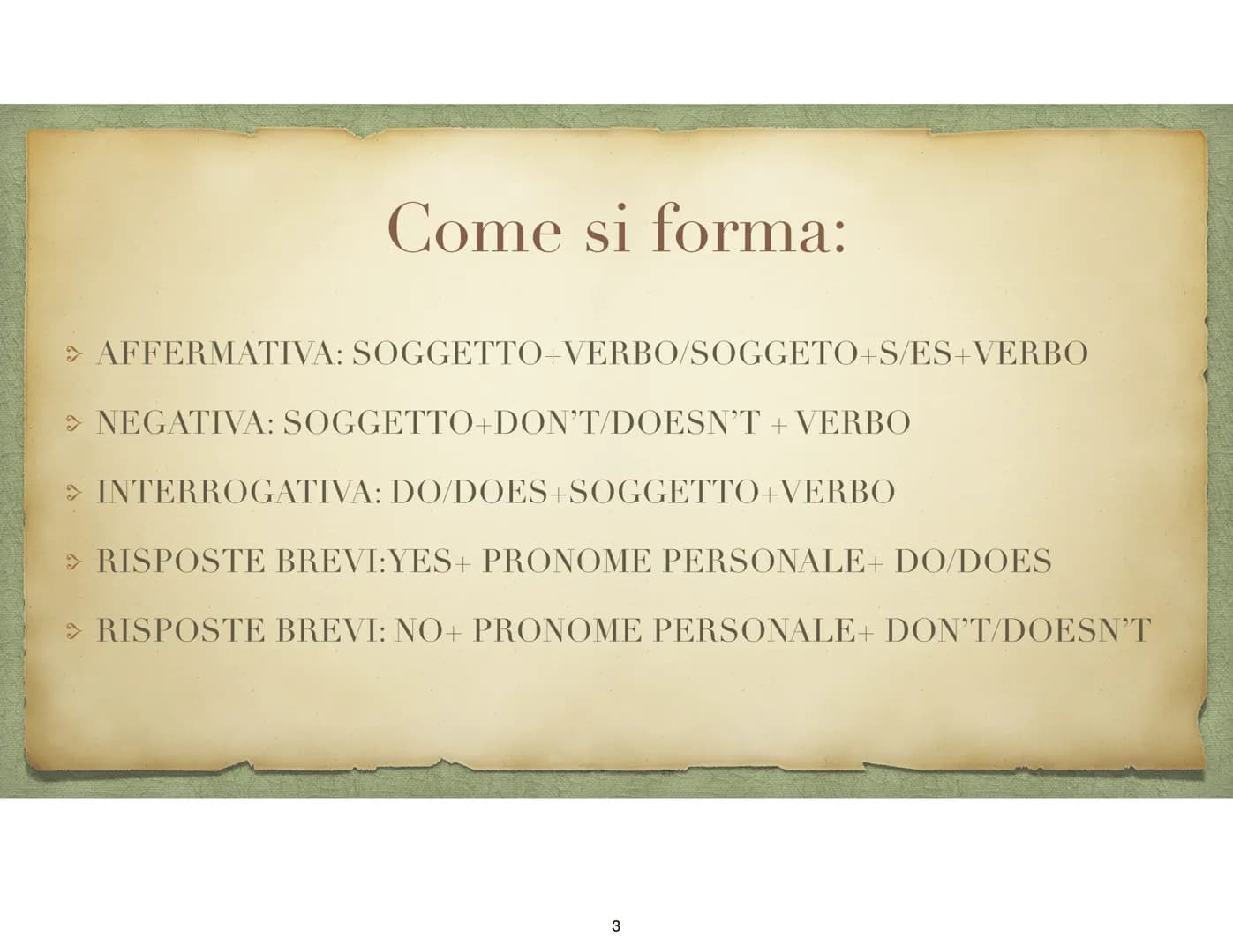 Present simple.
Spiegazione
1 Uso:
> Si usa il present simple per:
> Esprimere routine e azioni abituali o periodiche.( es= I watch videos
e