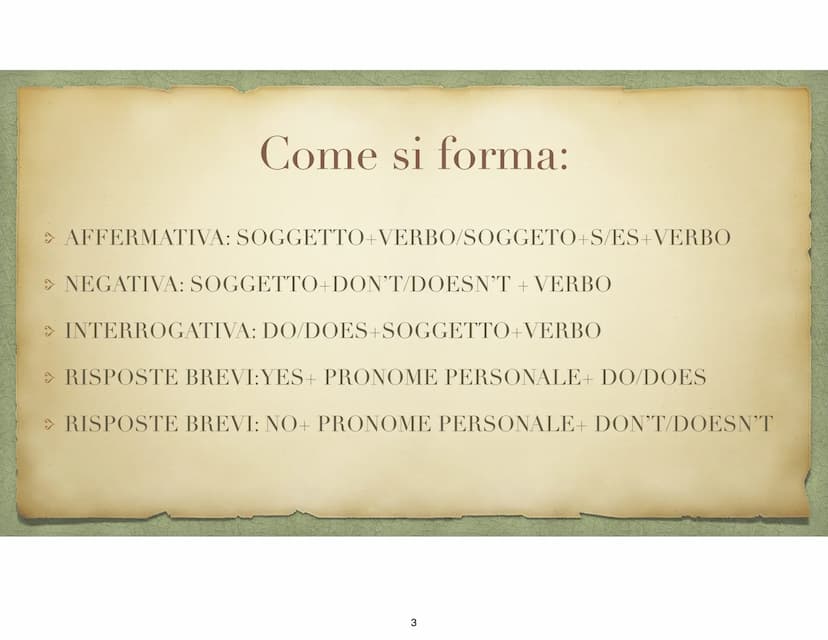 Present simple.
Spiegazione
1 Uso:
> Si usa il present simple per:
> Esprimere routine e azioni abituali o periodiche.( es= I watch videos
e