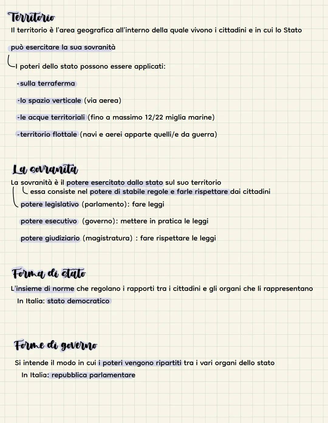 # Lo stato e i suoi elementi

Lo stato é una comunità che si crea quando un popolo si stabilisce su un territorio e
affida a uno o più sogge