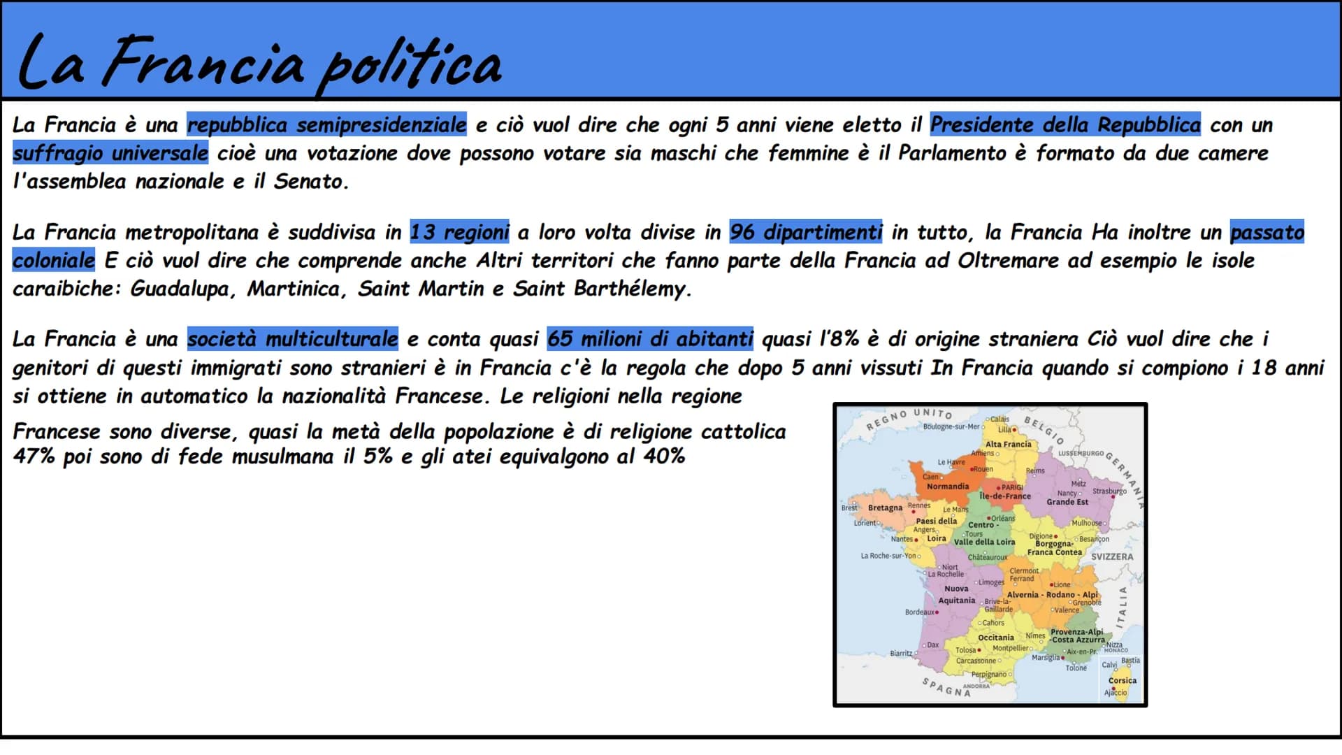 La Francia
Rebecca D'Ambrosio La Francia fisica
La Francia è il 3 paese più grande d'Europa e per la sua forma particolare viene chiamata an