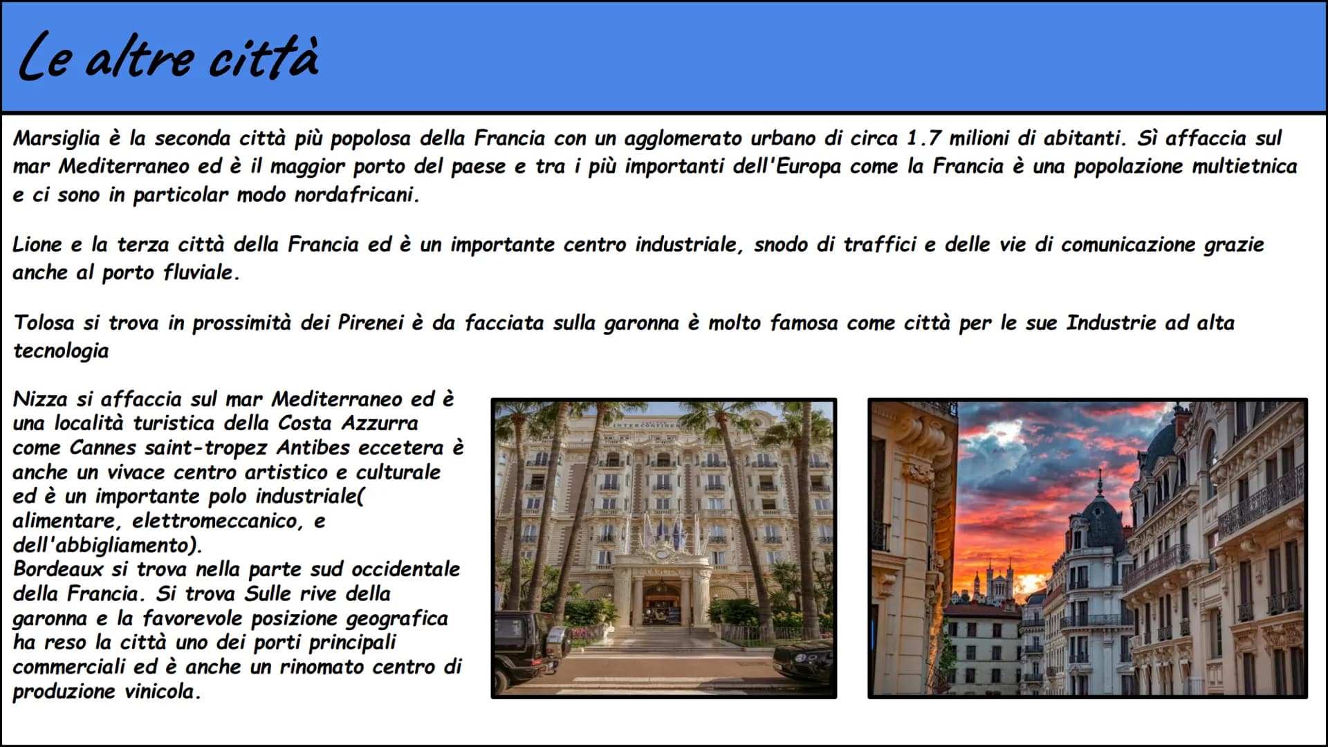 La Francia
Rebecca D'Ambrosio La Francia fisica
La Francia è il 3 paese più grande d'Europa e per la sua forma particolare viene chiamata an