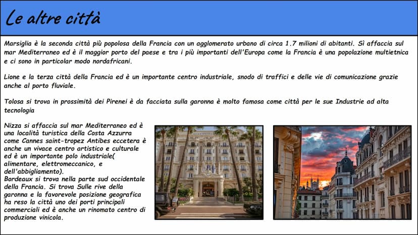 La Francia
Rebecca D'Ambrosio La Francia fisica
La Francia è il 3 paese più grande d'Europa e per la sua forma particolare viene chiamata an