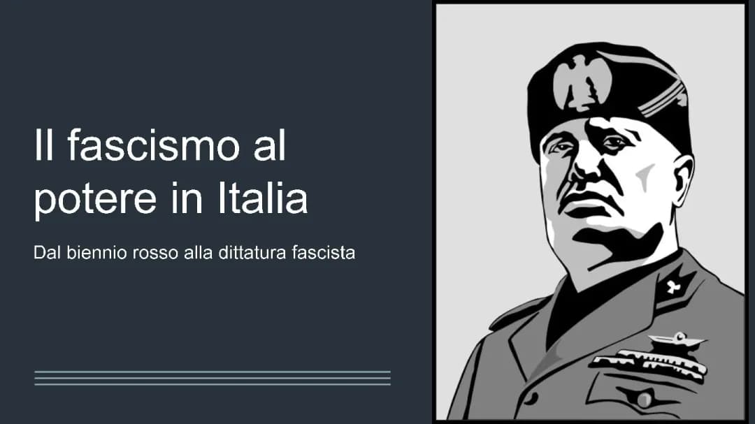 Il fascismo al potere in Italia. Pt 1