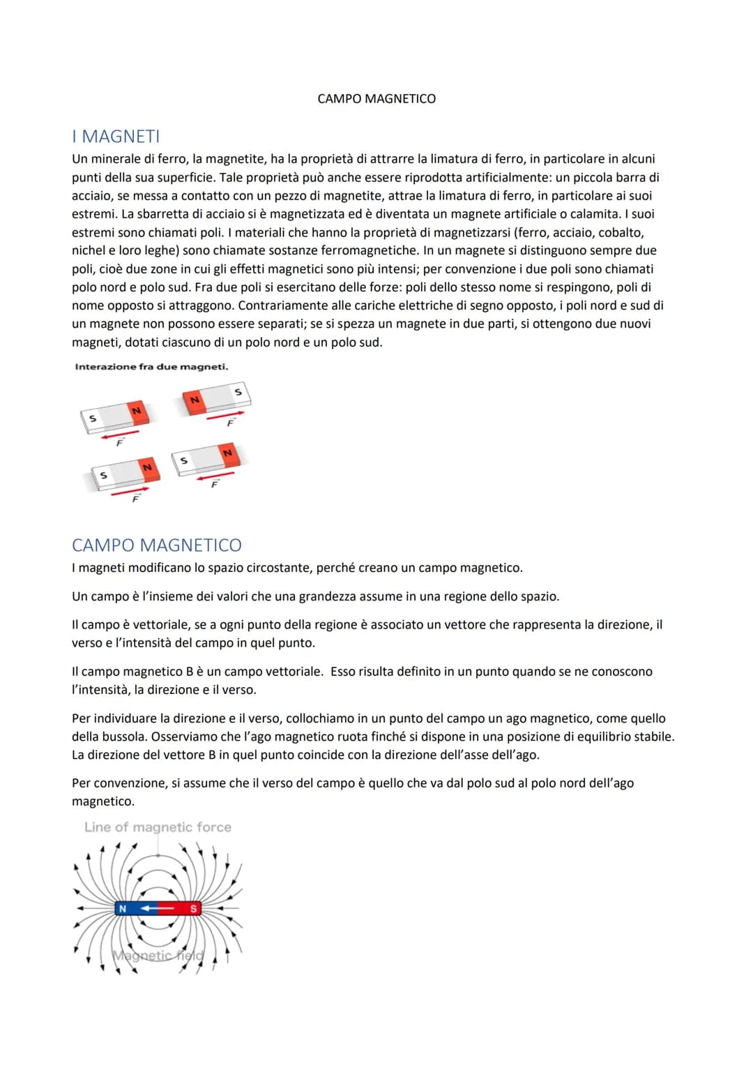 
<p>Un minerale di ferro, la magnetite, ha la proprietà di attrarre la limatura di ferro, in particolare in alcuni punti della sua superfici