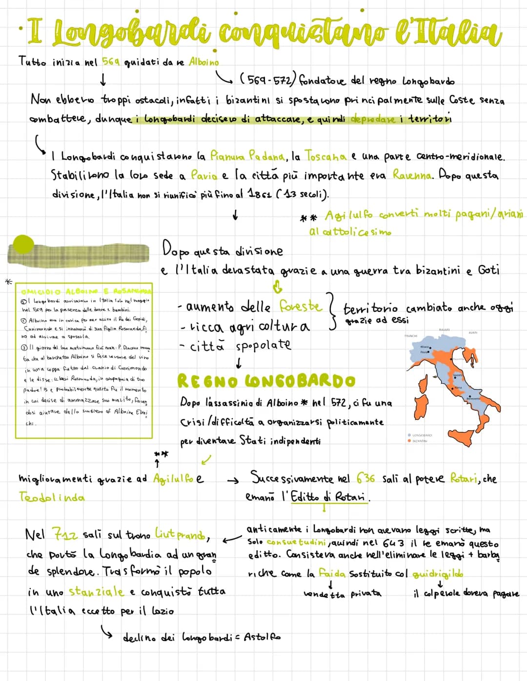 *
•I longobardi conquistano l'Italia
Tutto inizia nel 569 guidati da re Alboino
↓
(569-572) fondatore del regno Longobardo
Non ebbero troppi