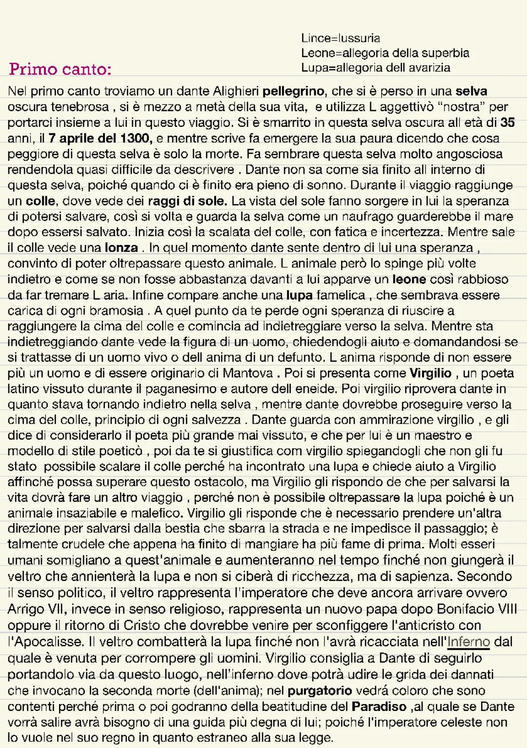 Introduzione ai Canti I e II della Divina Commedia