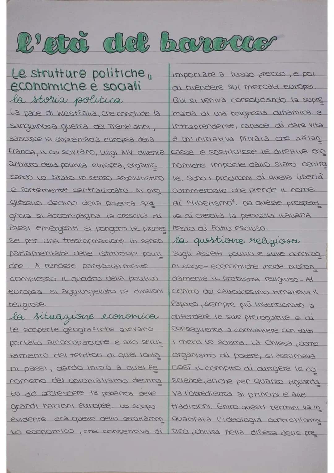 l'età del barocco
Le strutture politiche
economiche e sociali
la storia politica
La pace di Westfalia, che conclude la
sanguinosa guerra dei