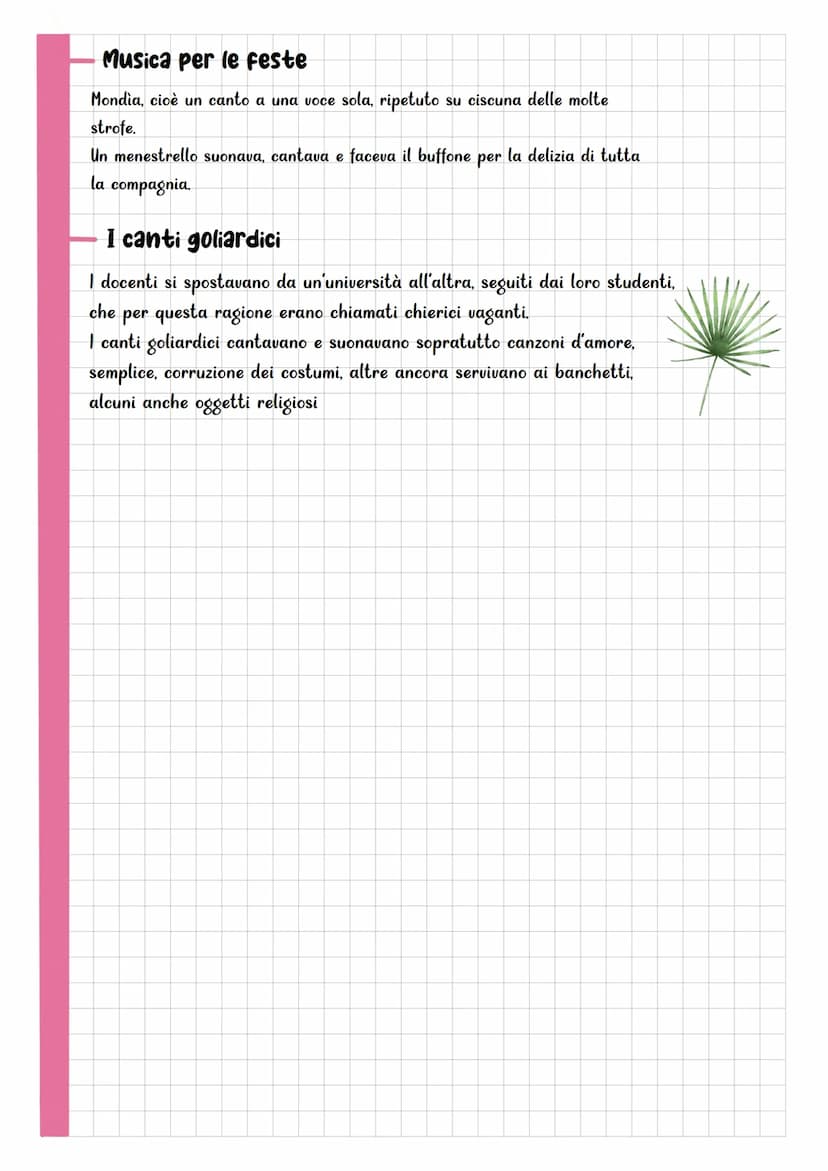 verso
La musica
L'invenzione della scrittura musicale
A inventare un primo,semplice criterio per trascrivere i suoni, furono i monaci delle 