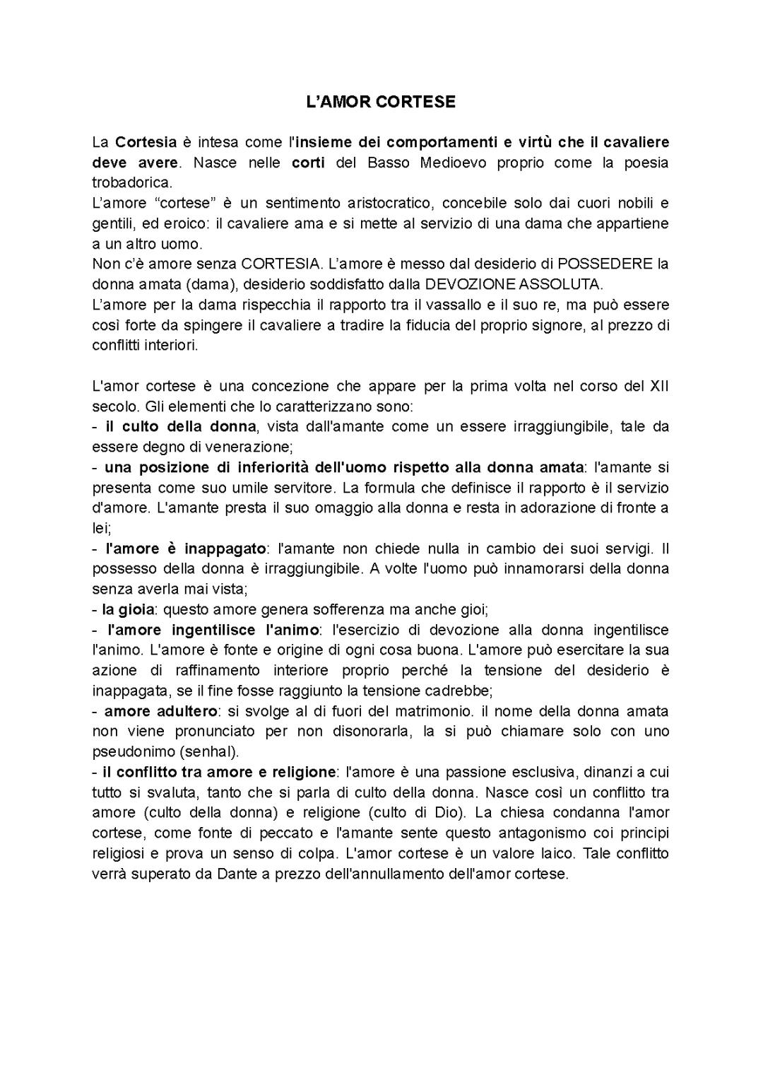 L'amor cortese nel Medioevo: riassunto, caratteristiche e esempi