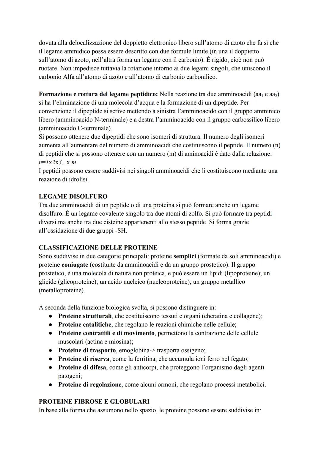 PROTEINE
Gli amminoacidi rappresentano i monomeri dei peptidi e delle proteine, polimeri in cui è
presente il legame peptidico.
Gli amminoac