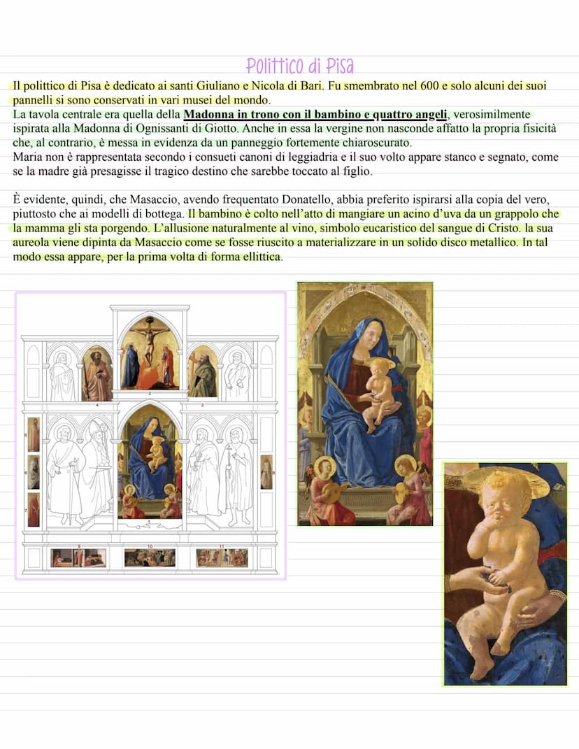 MASACCIO
Masaccio nasce a Castel San Giovanni in altura nel 1401.
La formazione artistica e culturale di Masaccio avviene a Firenze e le
not