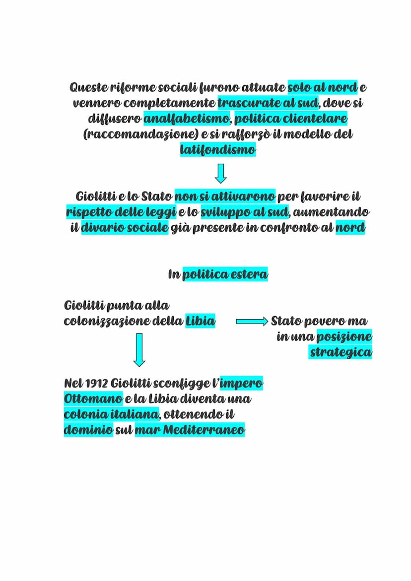GIOVANNI GIOLITTI
Sali al potere nel 1900 come Ministro degli interni
e nel 1903 come Capo del Governo
Convinto che i lavoratori siano parte