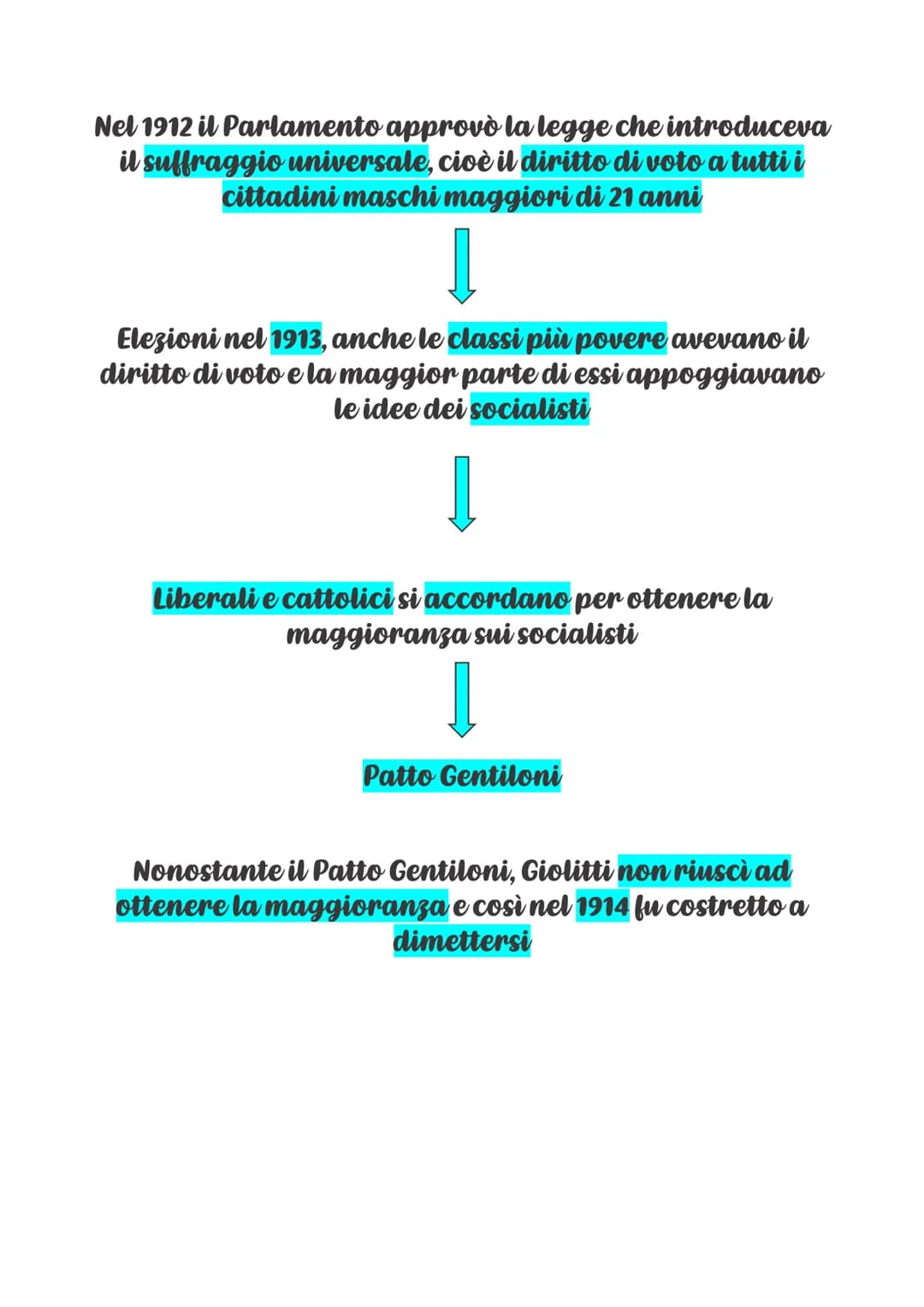 GIOVANNI GIOLITTI
Sali al potere nel 1900 come Ministro degli interni
e nel 1903 come Capo del Governo
Convinto che i lavoratori siano parte
