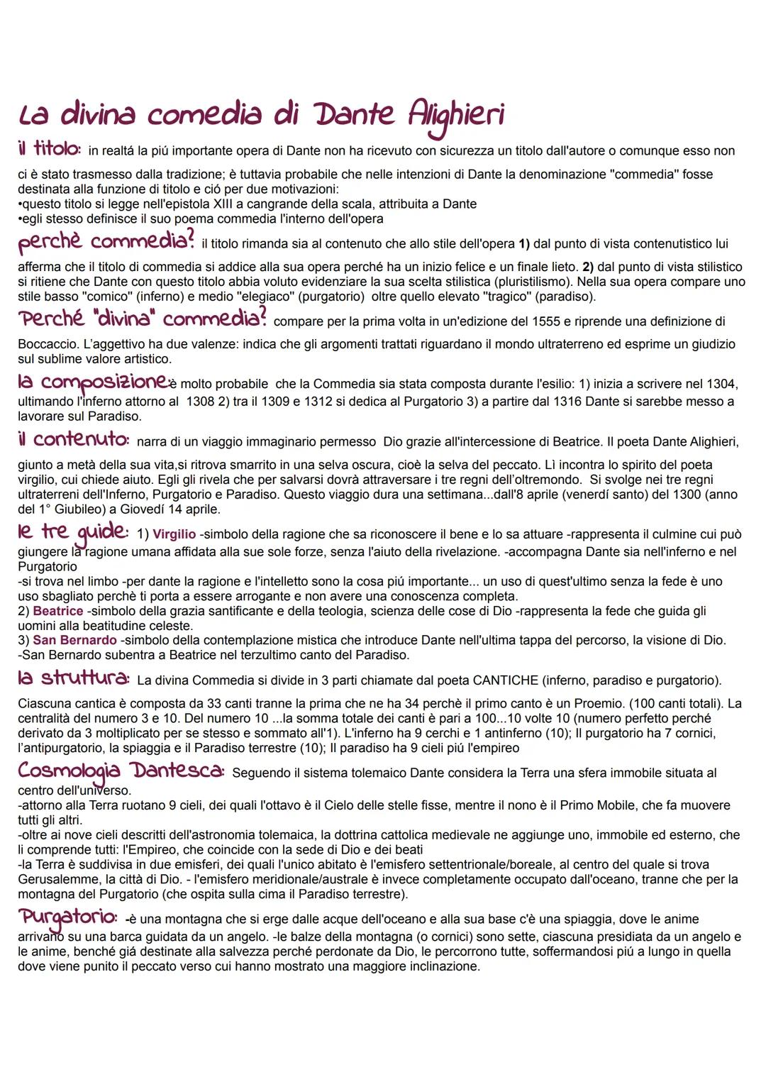 # La divina comedia di Dante Alighieri

il titolo: in realtá la piú importante opera di Dante non ha ricevuto con sicurezza un titolo dall'a