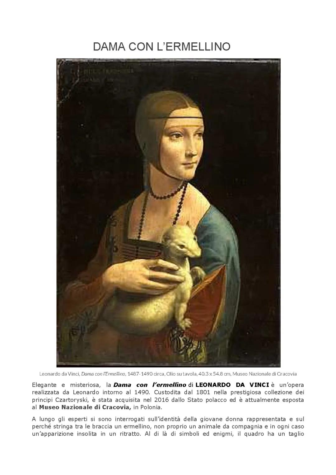 DAMA CON L’ERMELLINO e IL RITRATTO DI GINEVRA DE’BENCI