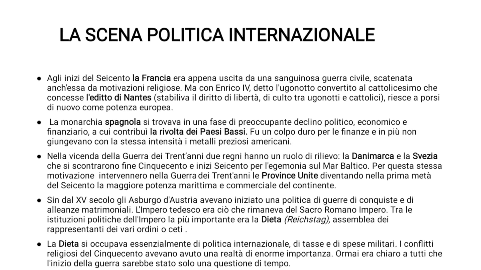 LA GUERRA DEI TRENT'ANNI
ultima guerra di religione L'ULTIMA GUERRA DI RELIGIONE
• Dopo dodici anni di tregua tra Spagna e Provincie Unite (