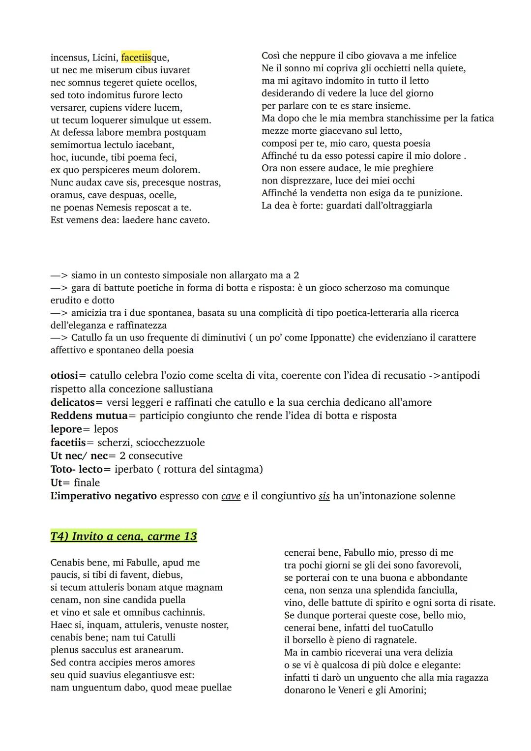 CATULLO
GENERE: lirica, trattato anche dai poeti neoteroi inspirandosi ai modelli greci.
O Dalla poetica alessandrina di Callimaco (V-III se