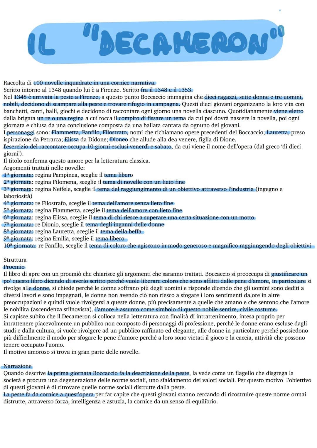 CIOVANNI BOCCACCIO
Contemporaneo a Petrarca ma non sente le contraddizioni causate dal passare da medioevo e umanesimo.
La sua scrittura ris