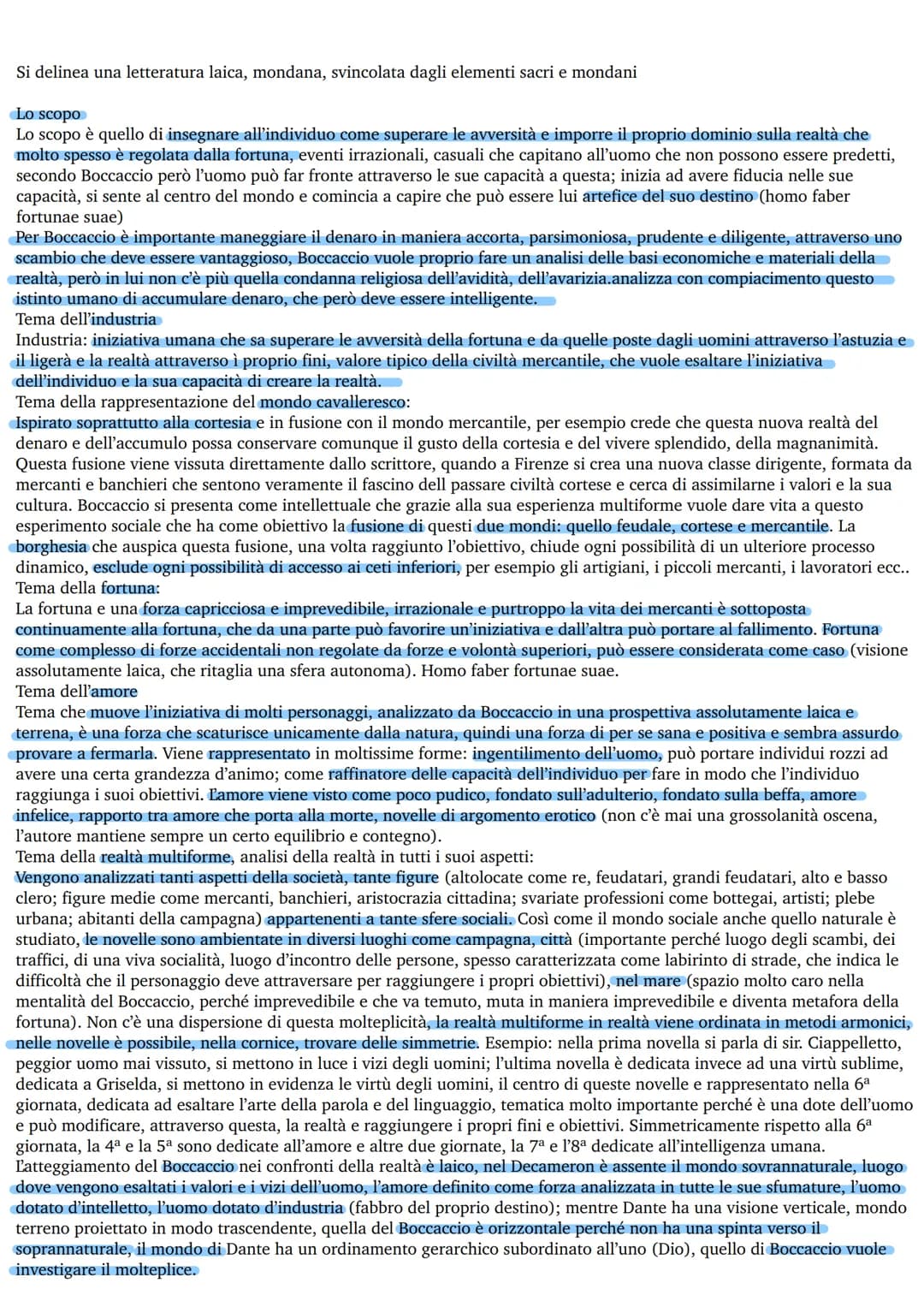 CIOVANNI BOCCACCIO
Contemporaneo a Petrarca ma non sente le contraddizioni causate dal passare da medioevo e umanesimo.
La sua scrittura ris