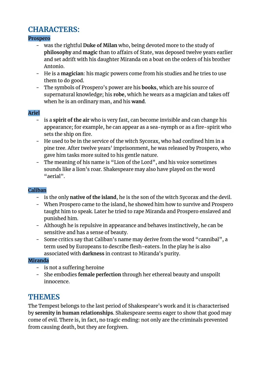 The Tempest
THE PLOT:
First Act:
The play begins with a tempest near an enchanted island.
Alonso, King of Naples, his son Ferdinand, Antonio