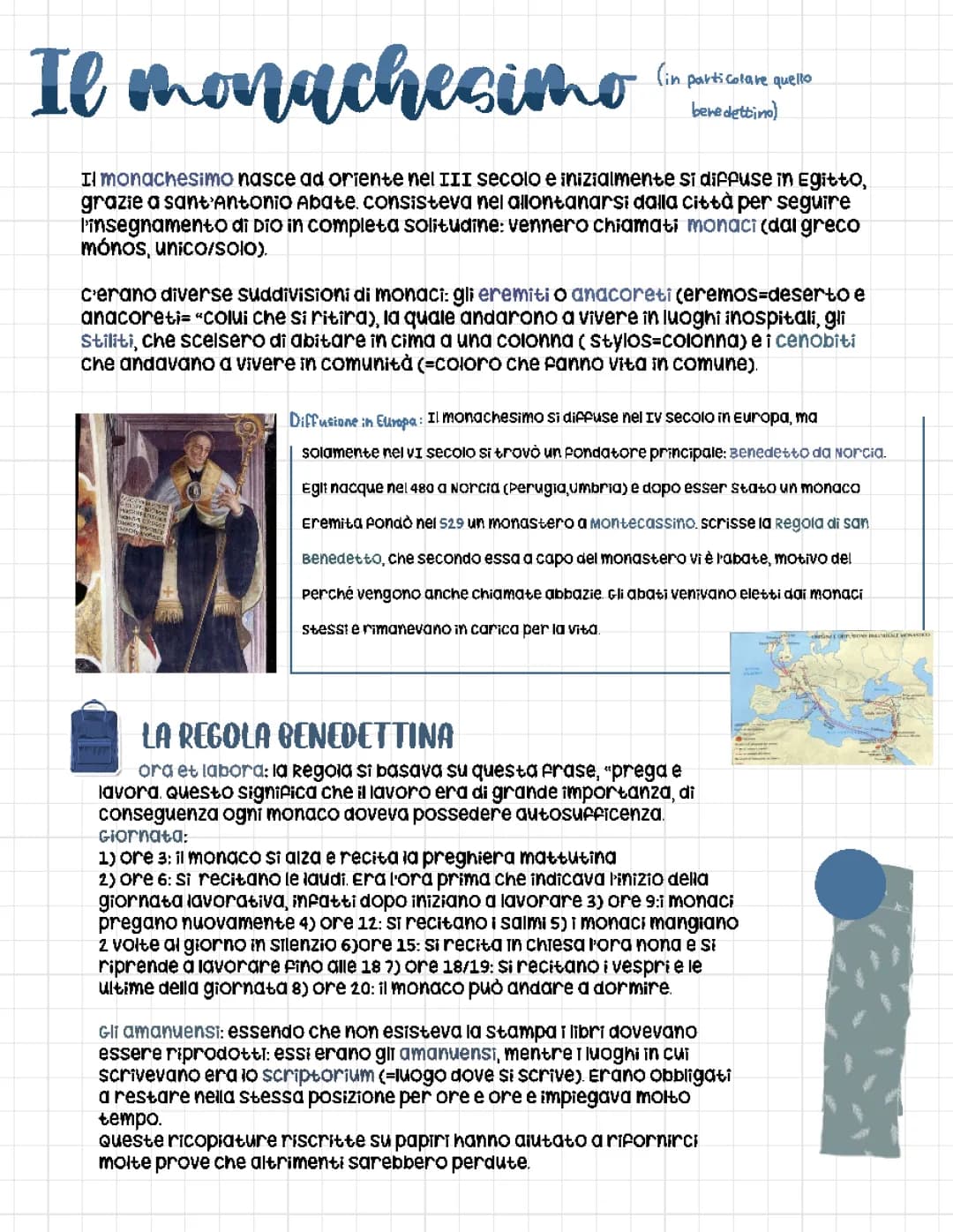 Il Monachesimo Riassunto: Storia per la Scuola Media e Bambini