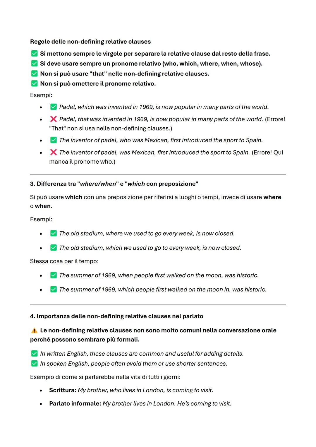 # Relative Clauses
Le relative clauses sono frasi subordinate che servono a dare più informazioni su una
persona, un oggetto, un luogo o un 
