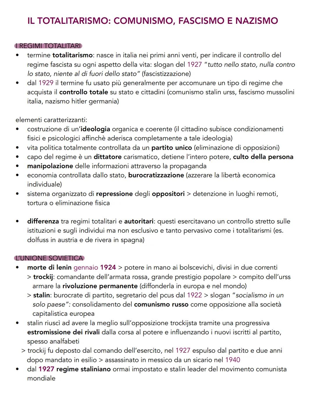  # IL TOTALITARISMO: COMUNISMO, FASCISMO E NAZISMO

## I REGIMI TOTALITARI

*   termine totalitarismo: nasce in italia nei primi anni venti,