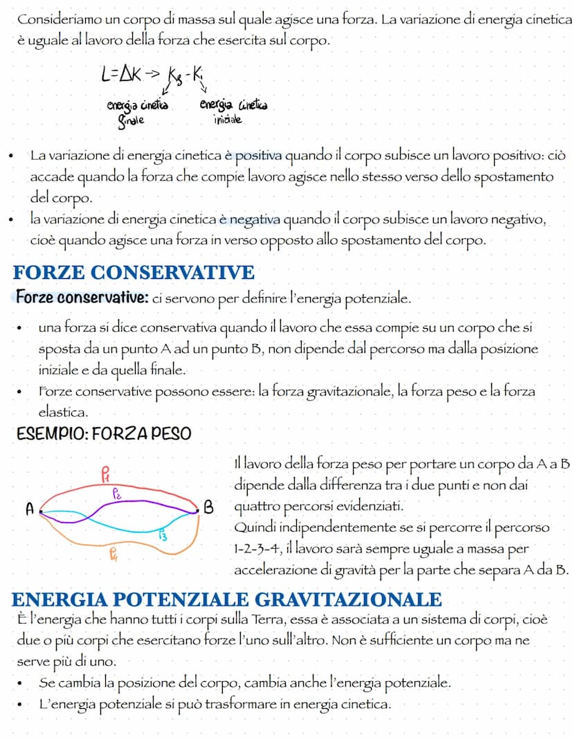 IL LAVORO DI UNA FORZA
Per valutare in termini quantitativi gli effetti di una forza su un corpo durante il suo
spostamento si usa il "lavor