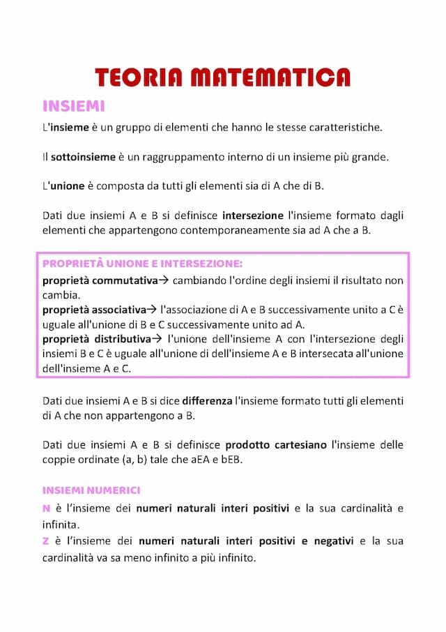 Know Appunti Teoria Matematica  thumbnail