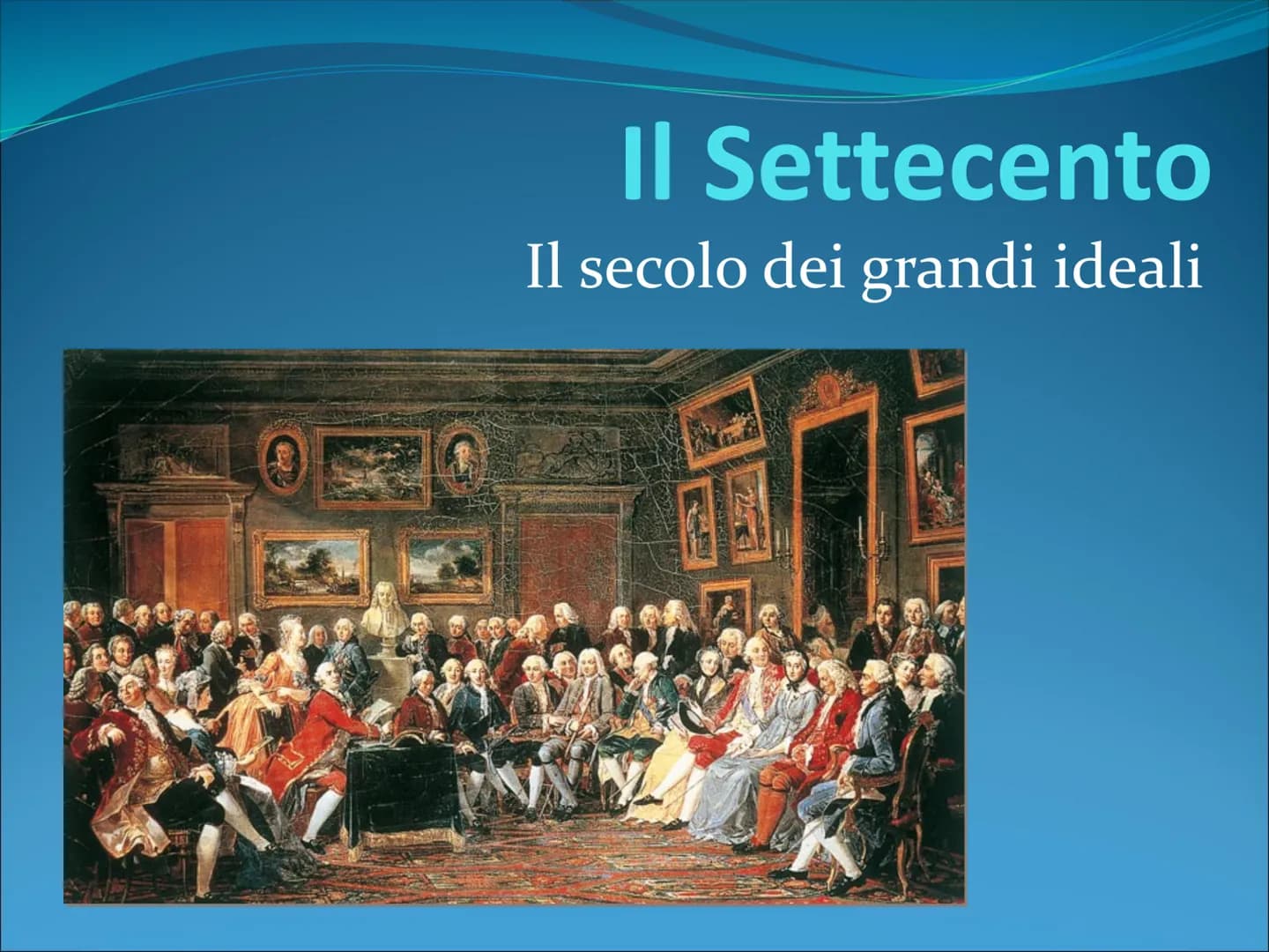 Il Settecento
Il secolo dei grandi ideali Che cos'è l'Illuminismo?
"[...] è l'uscita dell'uomo dallo stato di minorità che egli
deve imputar