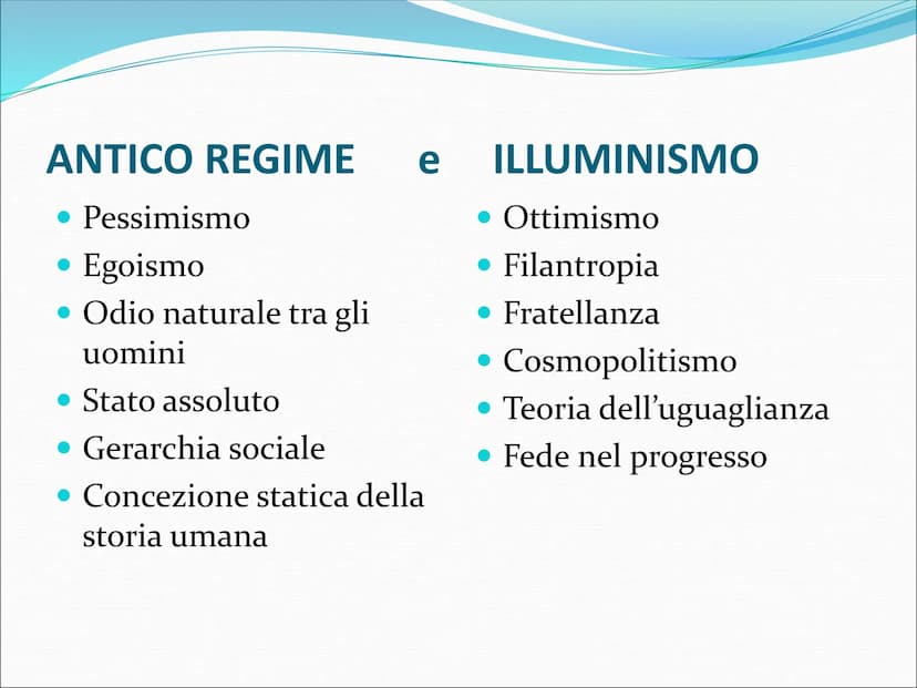 Il Settecento
Il secolo dei grandi ideali Che cos'è l'Illuminismo?
"[...] è l'uscita dell'uomo dallo stato di minorità che egli
deve imputar