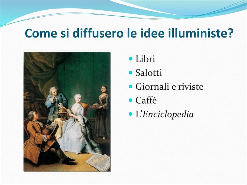 Il Settecento
Il secolo dei grandi ideali Che cos'è l'Illuminismo?
"[...] è l'uscita dell'uomo dallo stato di minorità che egli
deve imputar