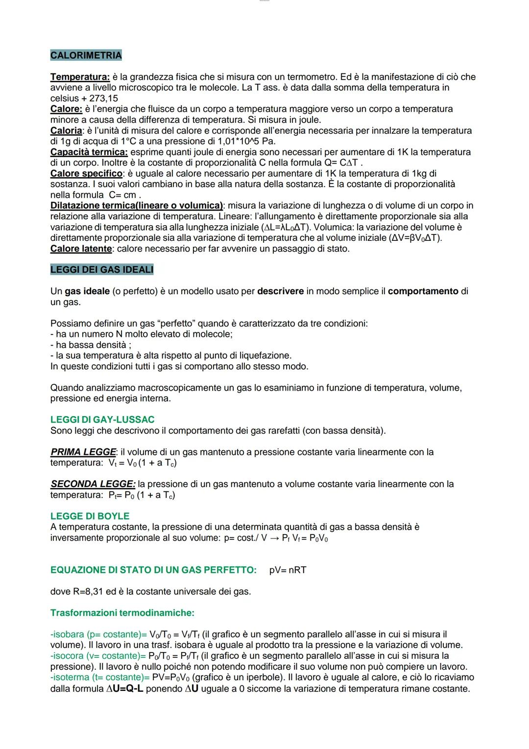 # CALORIMETRIA

**Temperatura:** è la grandezza fisica che si misura con un termometro. Ed è la manifestazione di ciò che avviene a livello 