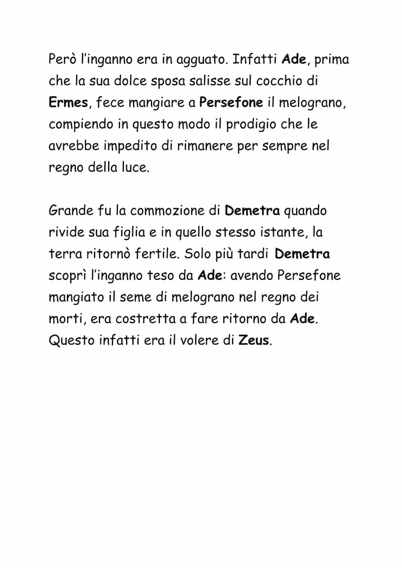 
<p>Demetra, figlia di Crono e di Rea, è la madre di Persefone, avuta dal fratello Zeus. Un giorno, mentre Persefone coglieva dei fiori con 